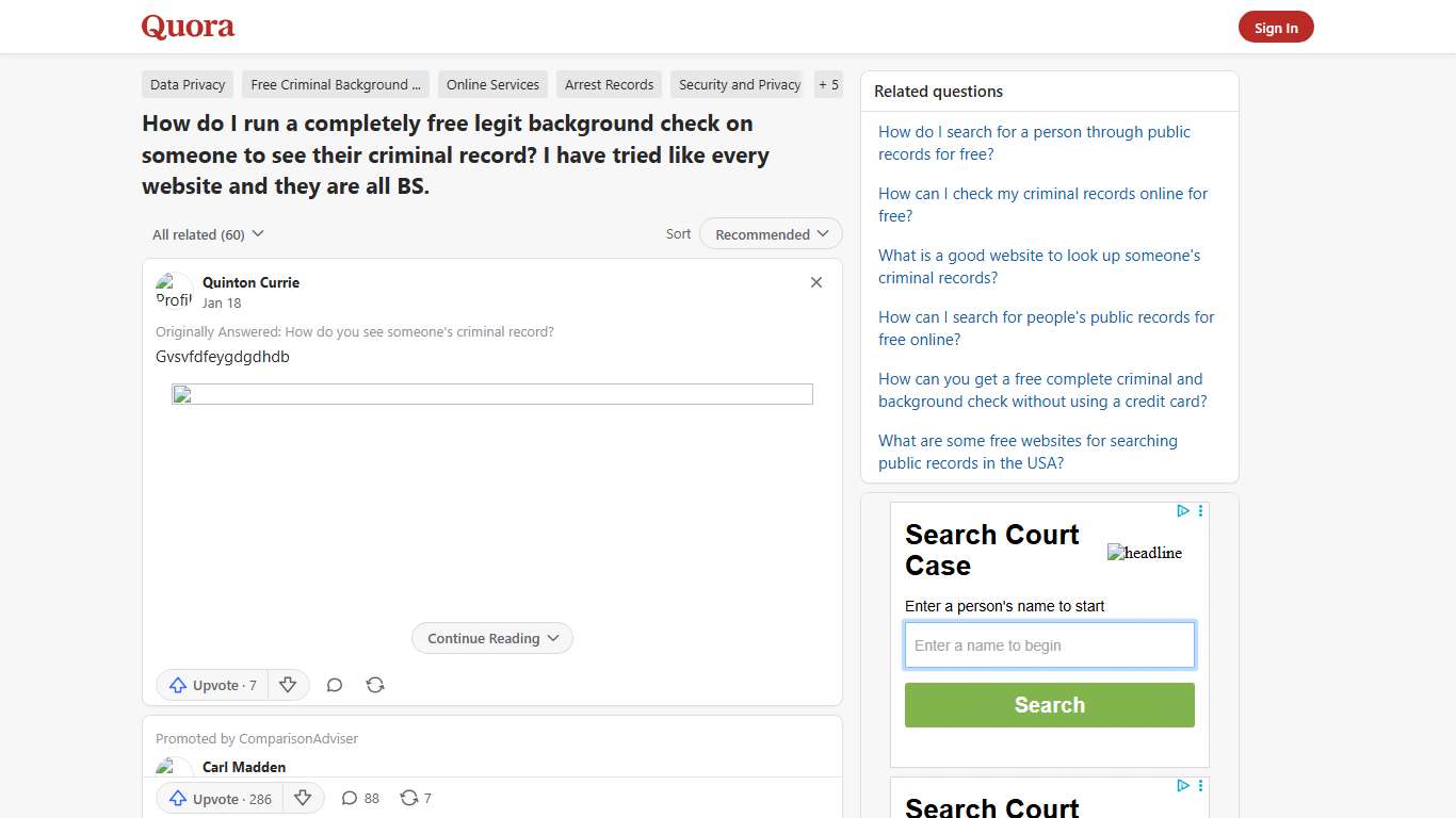 How to run a completely free legit background check on someone to see their criminal record - Quora